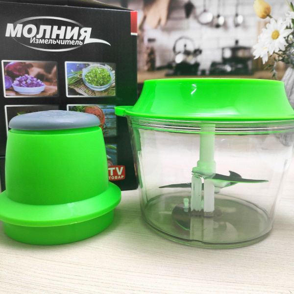 Кухонный комбайн (Электрический измельчитель Молния) 2 насадки-ножа